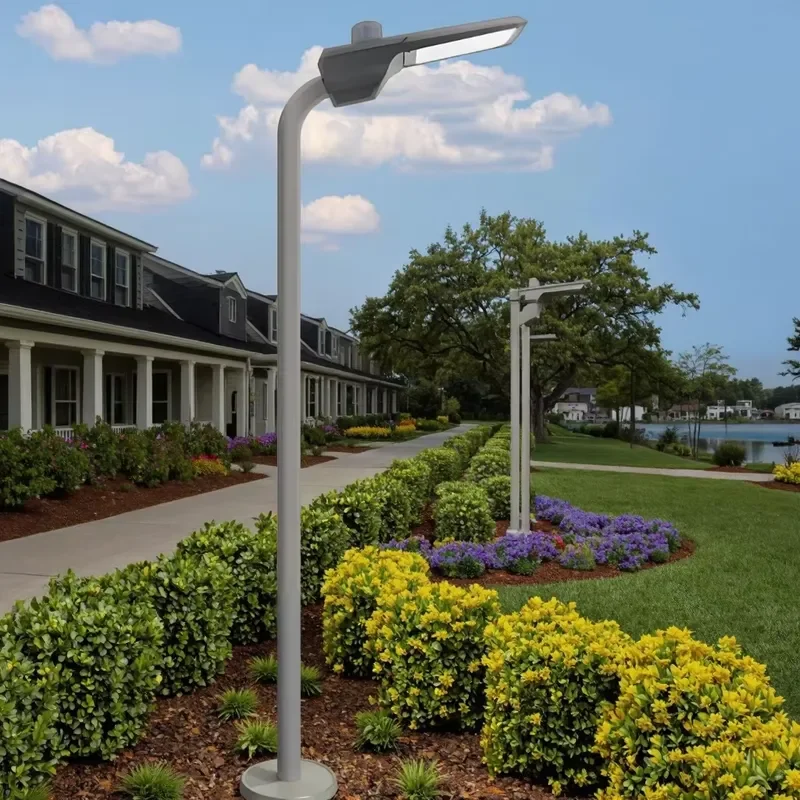 IP66 Waterproof Aluminum Alloy LED Post Street Light AC Power A++ Energy Efficiency Remote Control 5-Year Warranty Lighting