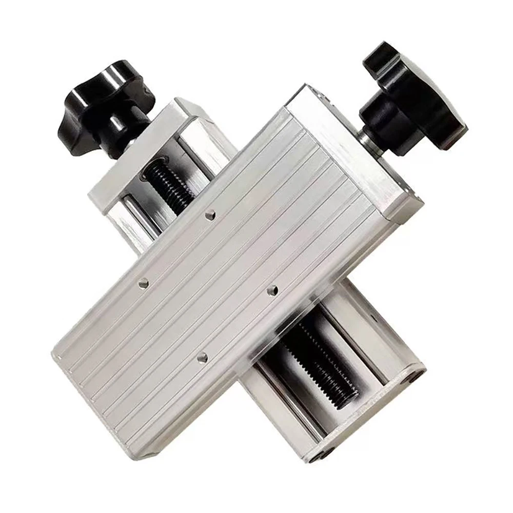 

2D Cross Trimmer Slide Handwheel Lead Rod Welding Gun Drag Plate Aluminum Alloy XY Axis Precision Slide Cross Rail Slide Table