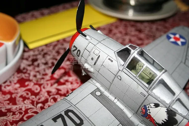 1:33 Scale US Seversky P-35 Fighter เครื่องบิน DIY การ์ดกระดาษชุดปริศนาทําด้วยมือของเล่น DIY