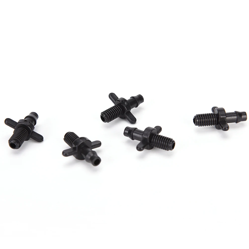 Adaptador de PVC de riego automático, manguera de 4/7mm, adaptador de línea de goteo, rosca de Tubo macho x púa para tubo emisor de PE, 50 Uds.