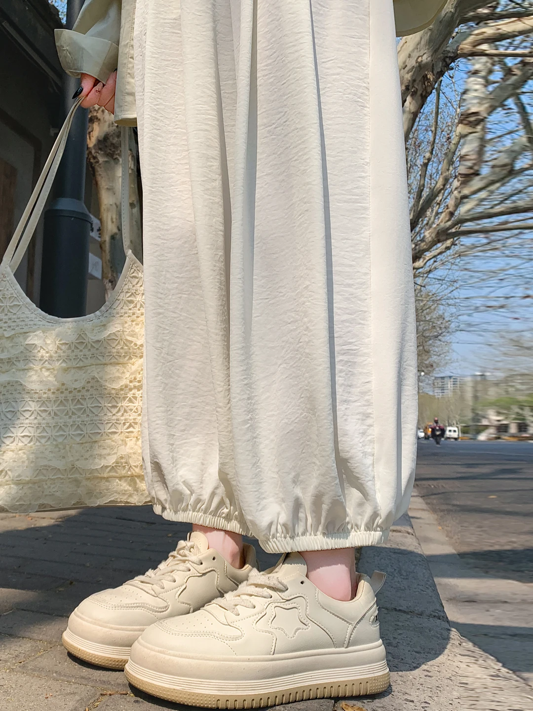 

Ice Silk Lantern Pants Women's Summer Thin New Loose Slim High Waist Casual Nine Points Sun Protection Quick Dry Pants