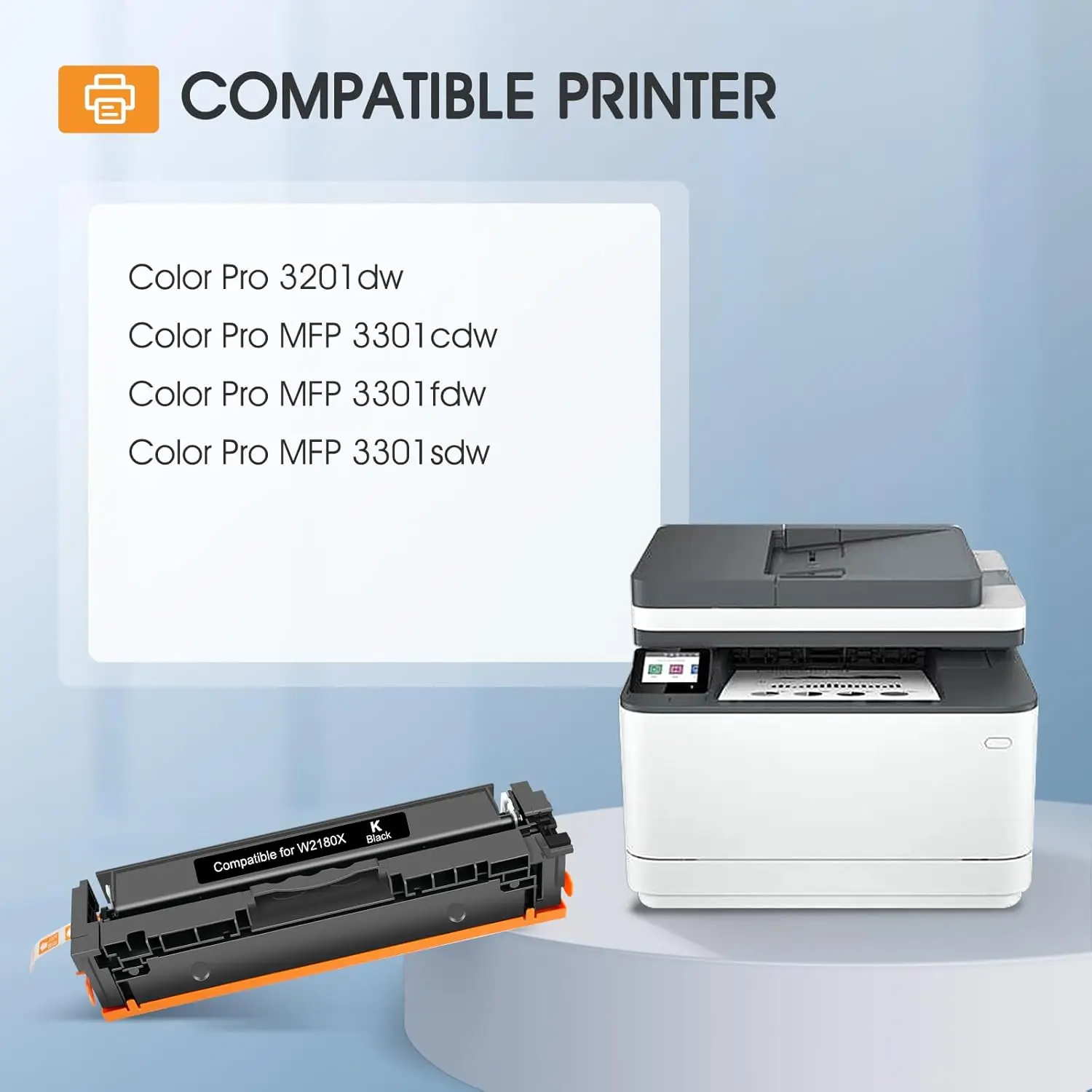 

218X 218A Toner Cartridges 4 Pack 3201dw Compatible Replacement for HP 218X 218A MFP 3301fdw 3301cdw 3201dw 3301sdw