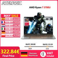 ACEMAGIC Laptop 16.1 FHD Gaming Laptop AMD Ryzen 7 5700U 16GB RAM 512GB SSD Windows 11 Pro Graphite WiFi 6 Backlit KB Gray