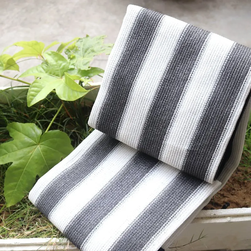 160GSM Anti UV Grey White Stripe HDPE Sunshade Net Balcony Privacy Safety Screen Garden Flower Plants Protection Sun Shade Net