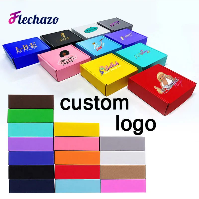 

Custom Logo Paper Gift Box Packaging Shopping Boxes For Clothing Wig Storage Box Thick Color Cardboard Box