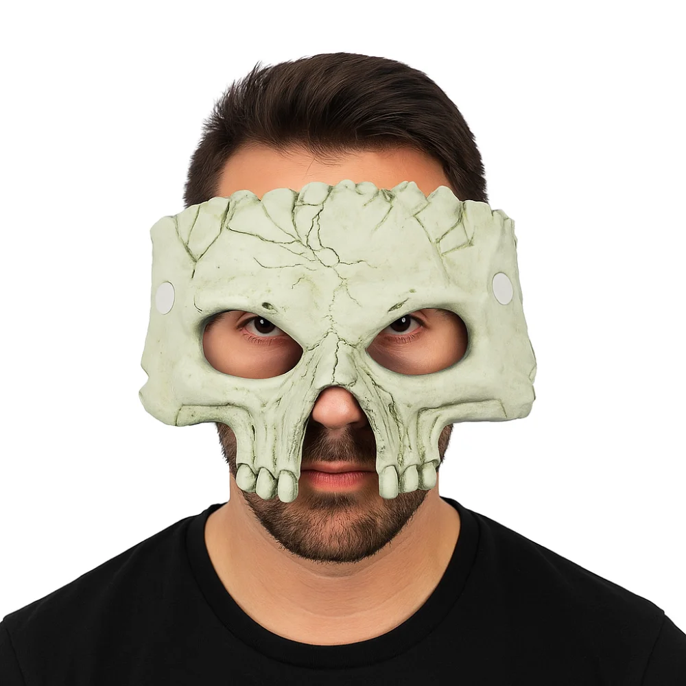 

Gothic Half Face Halloween Mask PU Foaming Cosplay Supplies Halloween Skull Mask Party Props Skeleton Mask Women