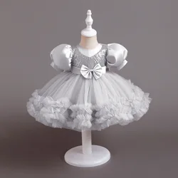 New Baby Girl Dress One Year Old Birthday Ball Evening Dress Formal Christmas Party Cocktail Dress Mesh Fluffy Dress 0-5 Years O