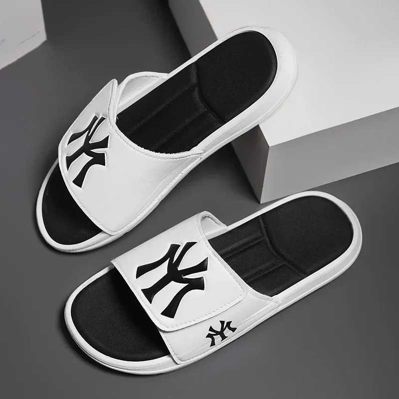 Men Trend New Summer Slippers Big Size 35-46 Women Slides Light Beach Shoes Couples Indoor Outdoor Walking Sandals Black White