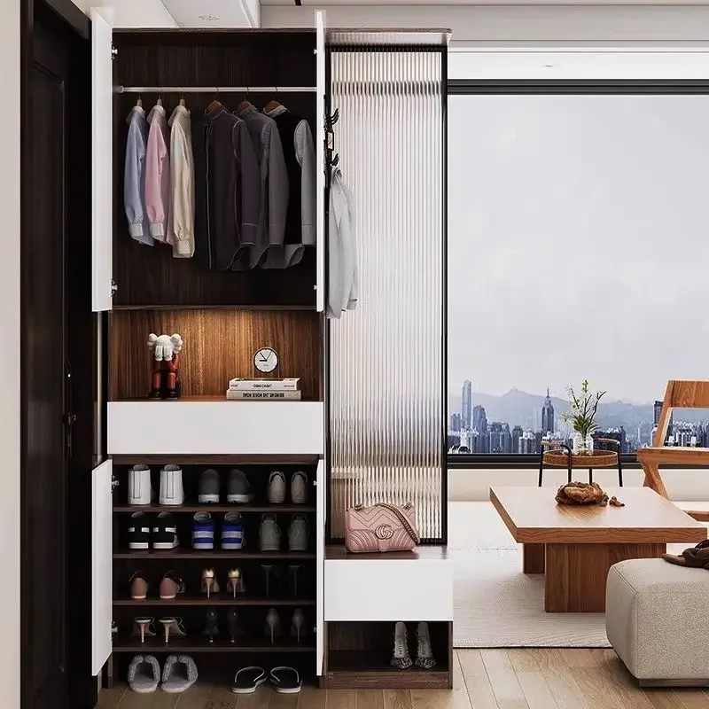 Minimalist entrance cabinet, shoe cabinet, integrated partition into the living room, coat cabinet, full-length
