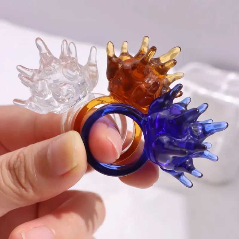 HANGZHI Colorful Clear Spikes Sea Urchin Ring 2024 Spring New Unique Resin Ring for Women Girl gioielli personalizzati per feste alla moda