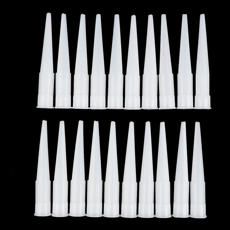 【T】20pcs Universal Caulking Gun Nozzles Plastic Glass Glue Nozzles Sealant Silicone Caulking Tips Mouth Home Construction Tools