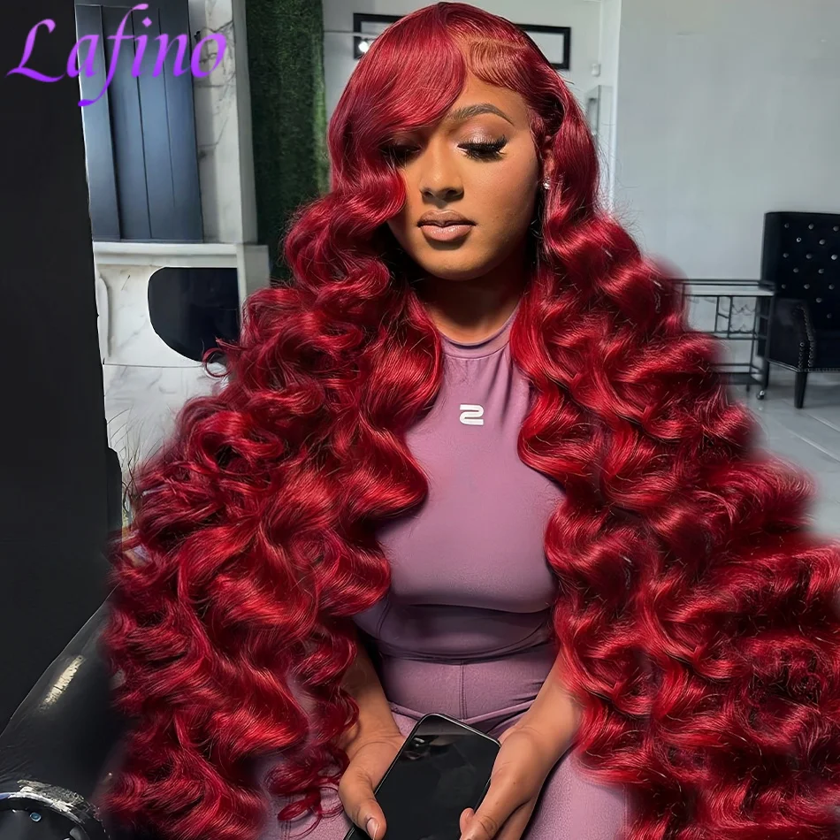 

200 Density Burgundy 13x6 HD Lace Frontal Body Wave Human Hair Wig 99j Colored 13x4 Red Lace Front Human Hair Wigs 30 36Inch Wig