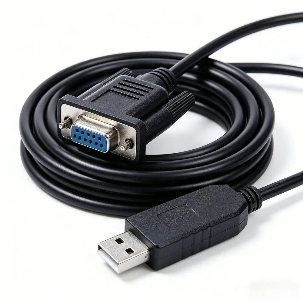 Cabo Modem USB RS232 DB9 Fêmea Cruzado com Chip FTDI FT232RL Compatível com Projetor NEC Controle D-SUB de 9 Pinos