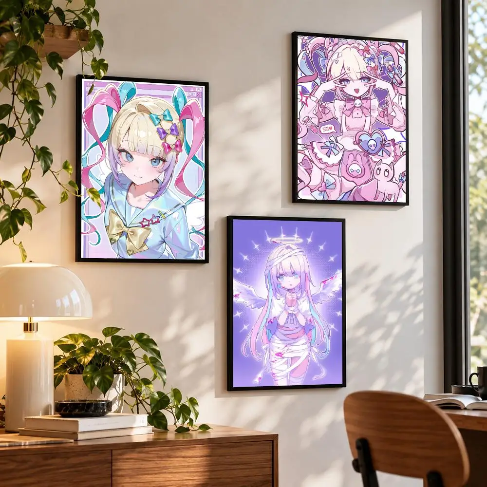 anime Needy Streamer Overload Poster Poster HD Self Adhesive Waterproof Wall Art Print Bedroom Living Room Decor Gift