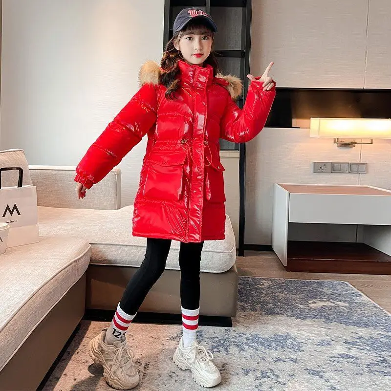 

Girls Winter Jacket Kid Coats New Fashion Water Proof Coat Length Padded Outerwear Child Thick Baby Clothes Play Park 4-14 Years