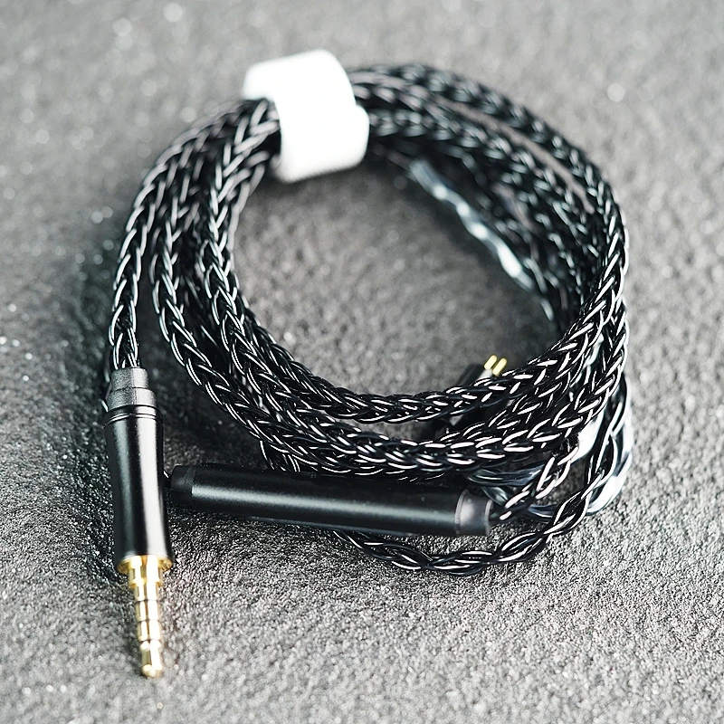 XINHS 8 strands black headphone upgrade cable with microphone