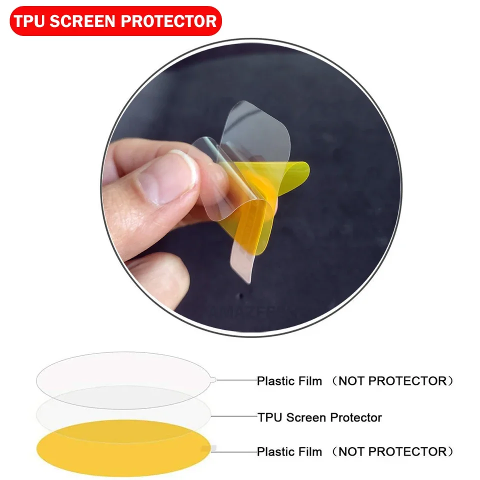 100pcs TPU Screen Protector Films for Amazfit GTR 4 3 Pro 2 2e/GTS 4 3 2 mini/Pace/Stratos/Balance Bip 5 3 Pro/T rex Pro Ultra