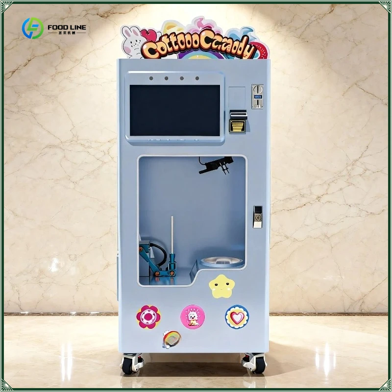 Touch Screen Robust Automatic Sugar Floss Maker for Consisten Food Vending Machine FL Customized