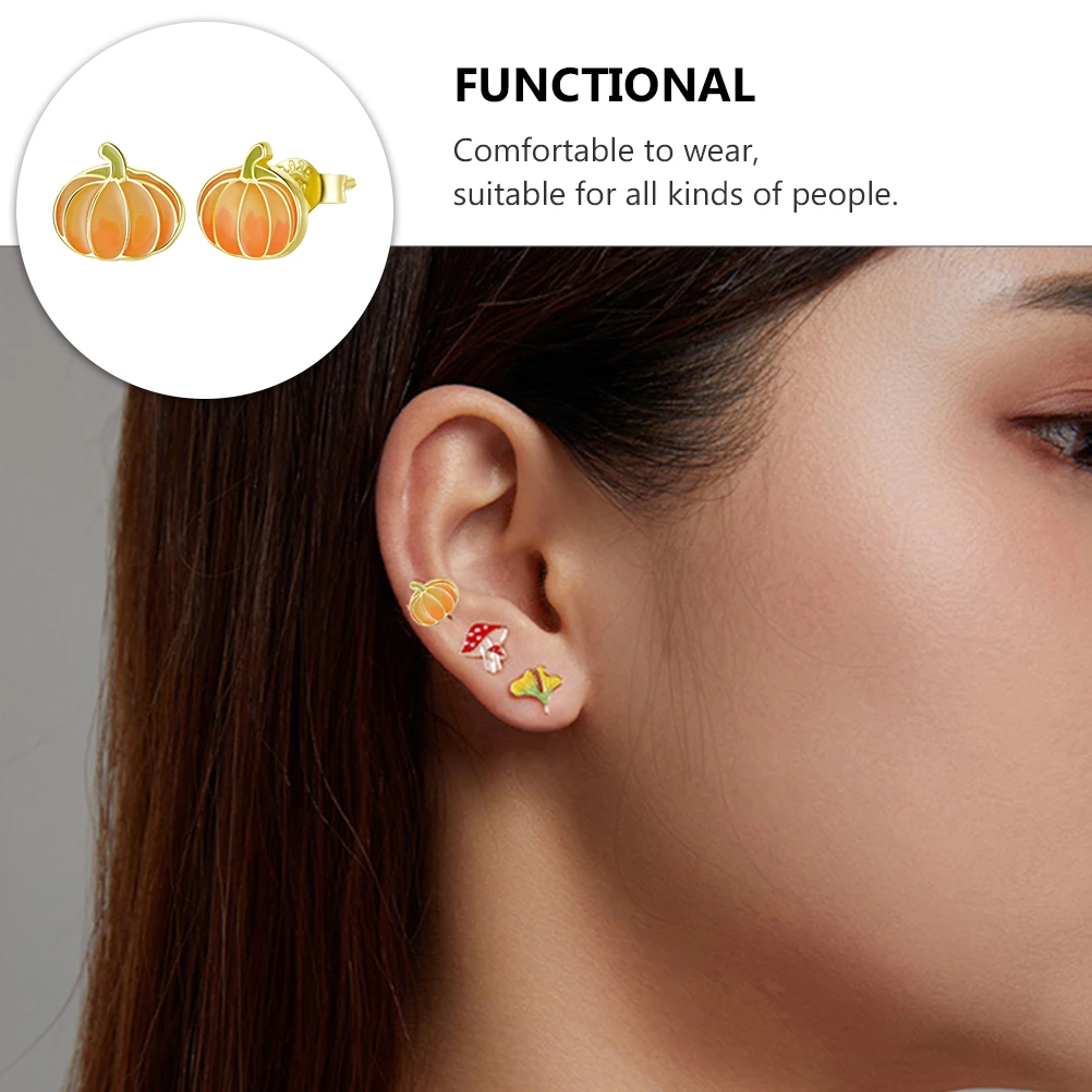 

Pumpkin Earrings Silver Stubs Pendant Autumn Lovely Pendants Sterling Jewelry Man