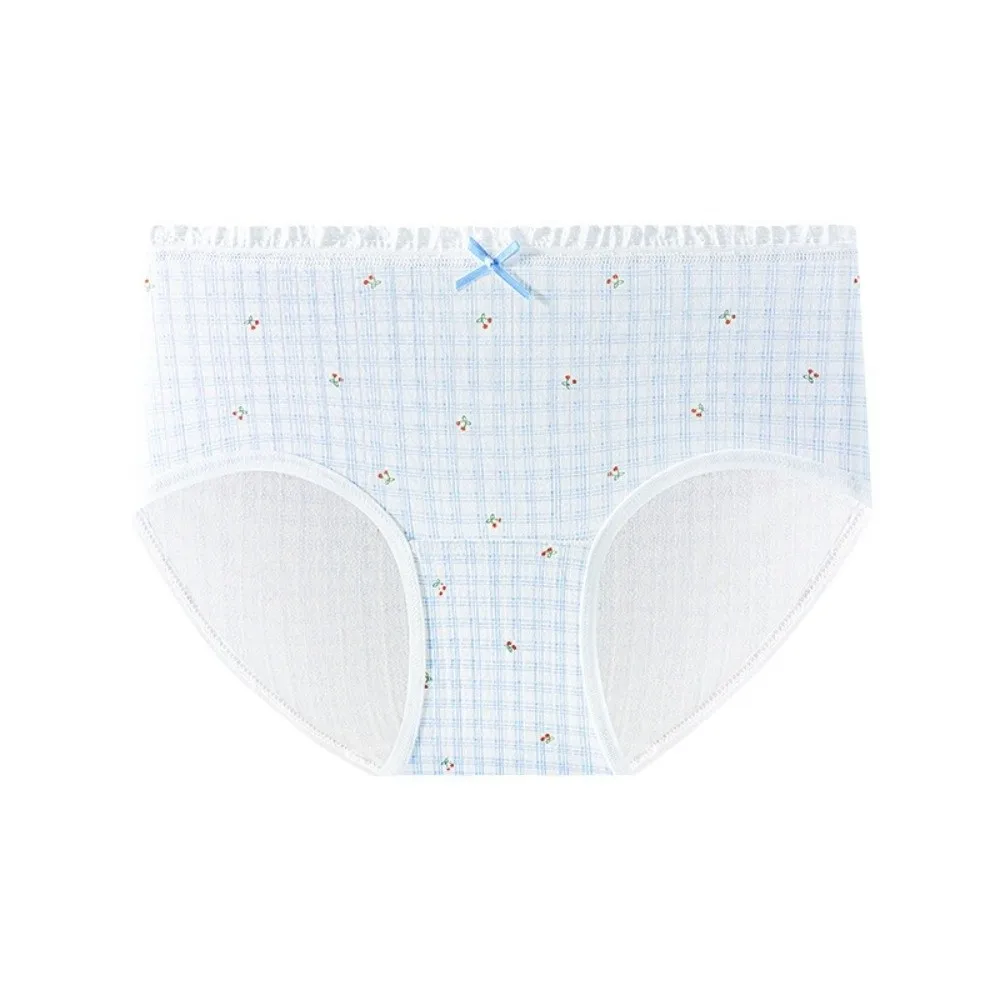 Cute Cotton Women's Underwear Lingerie Bow Girl Sweet Briefs Mid Waist Bear Triangle Panties Fresh Style
