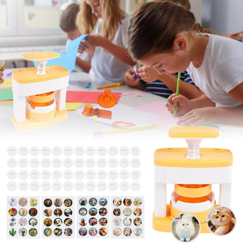 Máquina para hacer insignias, fabricante de pines sólidos, kit de punzonado de insignias de máquina Creativepress, fabricante de insignias de pines fácil de usar para niños