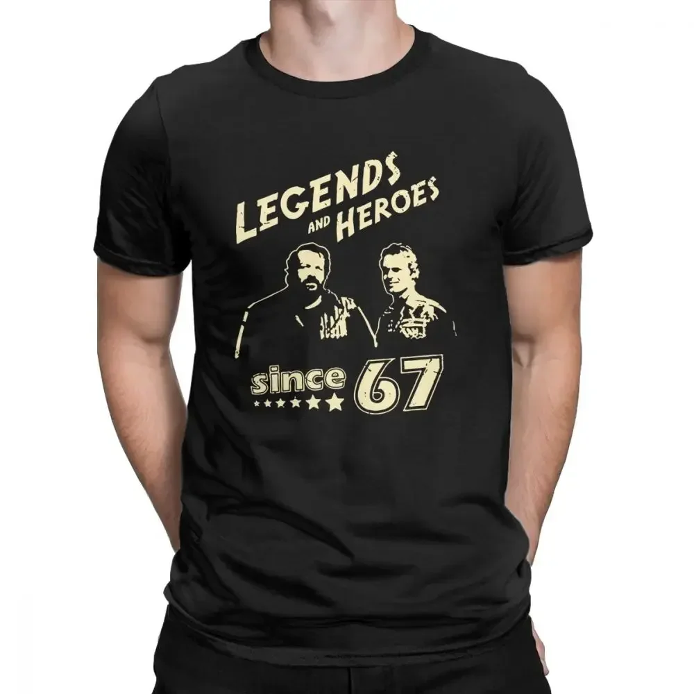 Men Tshirt Best Gift Idea T Shirt Bud Spencer Legends And Hero Since 67 T-Shirts Terence Hill Novelty Cotton Short Sleeve Tops