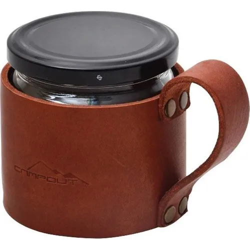 Campout Leather Mug Travel Teaches Love