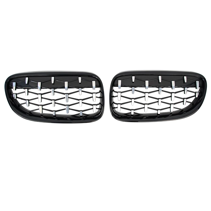 Black Chrome front kidney grill for BMW 3 Series E92  10-13 diamond grille