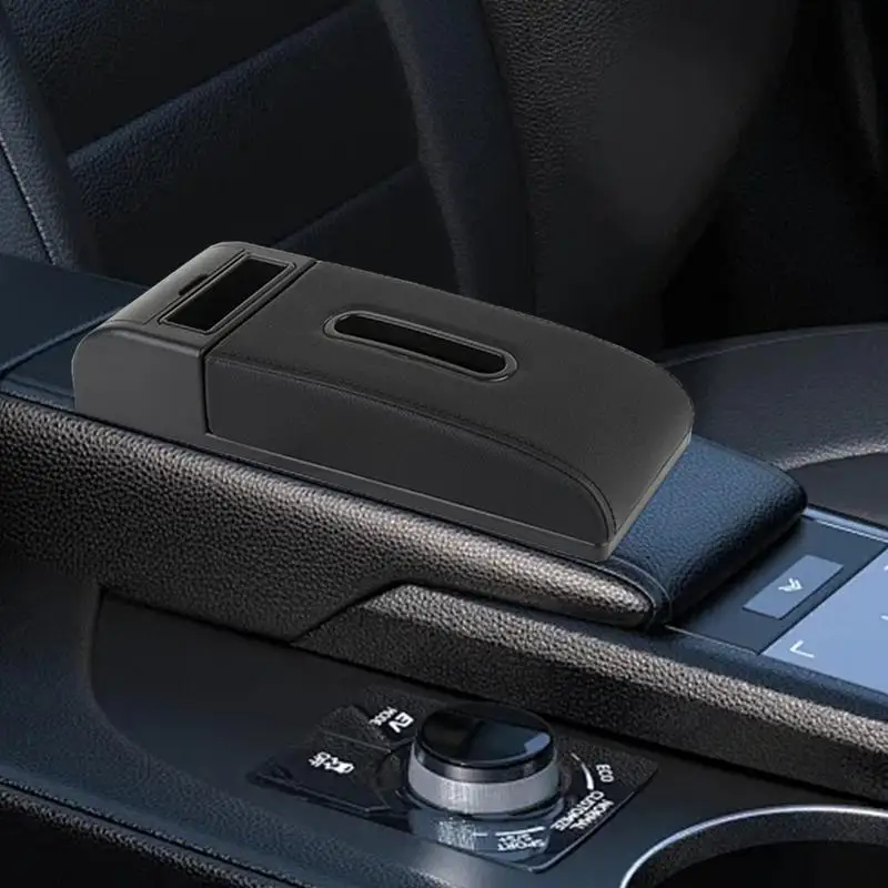 Car Center Console Cushion Pad Auto Center Console Pad With Pocket And Tissue Box Vehicle Armrest Protector Car Armrest Box Pad
