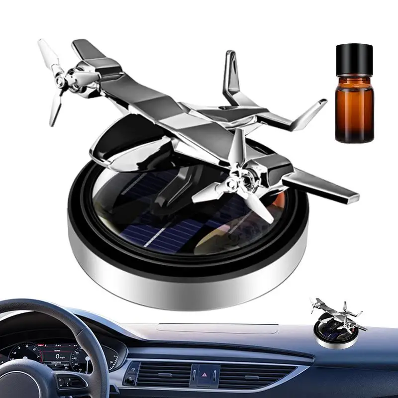 Solar Rotating Car Air Freshener Plane Auto Aromatherapy For Dashboard Natural Car Scent Diffuser Light Fragrance Air Freshener