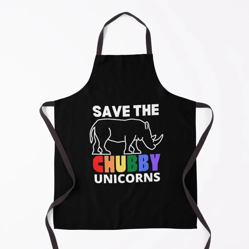 Save The Chubby Unicorns Apron Chef Uniform For Men Men kitchen Apron