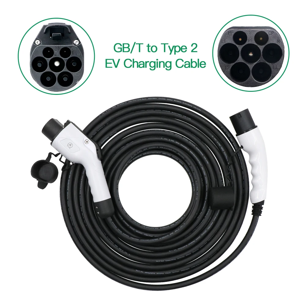 Chiefleed Type 2 Plugs To GBT  cable type 2 to gbt  China Cars Vehicle Side With Extension Cable 32A 5m