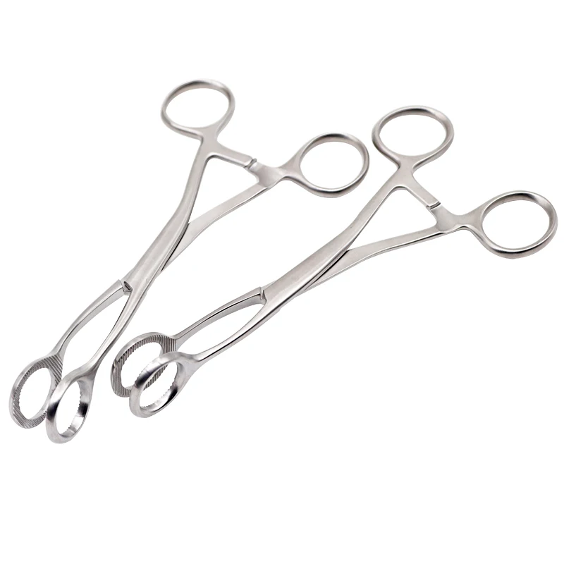 18CM Dental Tongue Forceps Sponge Forceps Straight/Curved Serrated Jaws Stainless Steel Dentist Forceps Cupping Cotton Pliers