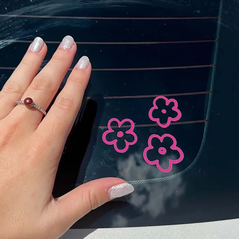 Three flower car stickers 1 piece, car stickers, fun car stickers, enhance visibility and style