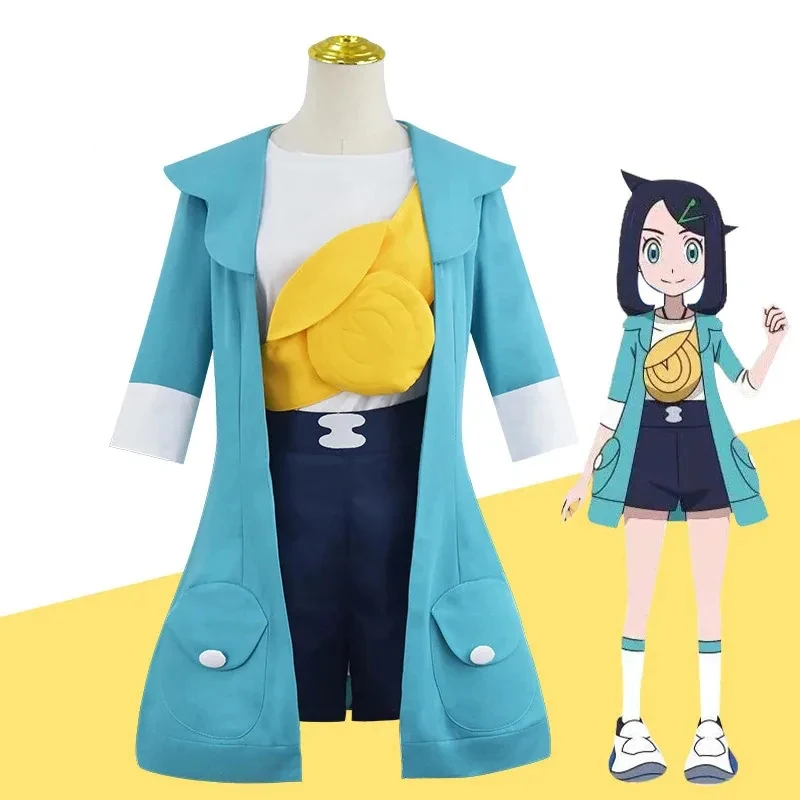 

♥ Новый костюм для косплея AA Anime Pokomom Game Liko Paldea Region: Лолита-костюм с брюками и сумкой для женщин и девушек на Хэллоуин и Рождество, 2026 год