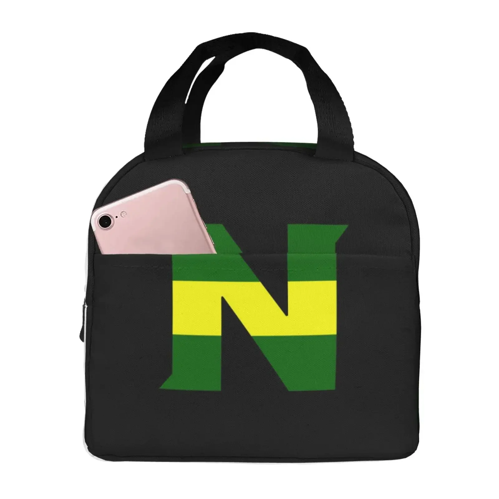 Tsubasa Newteam N Print Lunch Bag Waterproof Insulated Canvas Cooler Bag Thermal Cold Food Picnic Travel Tote For Women