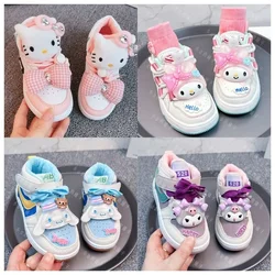 Sanrioed Cartoon My Melody Cinnamoroll HelloKittys Cute Children High Top Sneakers Kawaii Outdoor Sport scarpe da corsa regalo per bambini