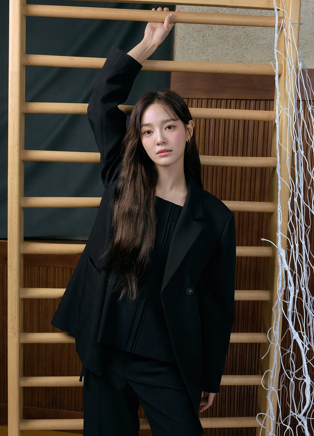 Slimming Commute Suit Jaet with Letter Design And Slits Versatile Long Sve Women's Faion Outerwear Spring 2024