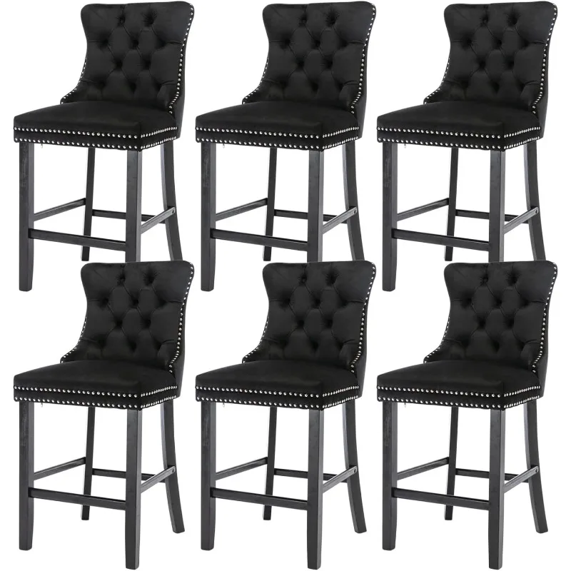 Beige Bar Stools Set of 6, 27