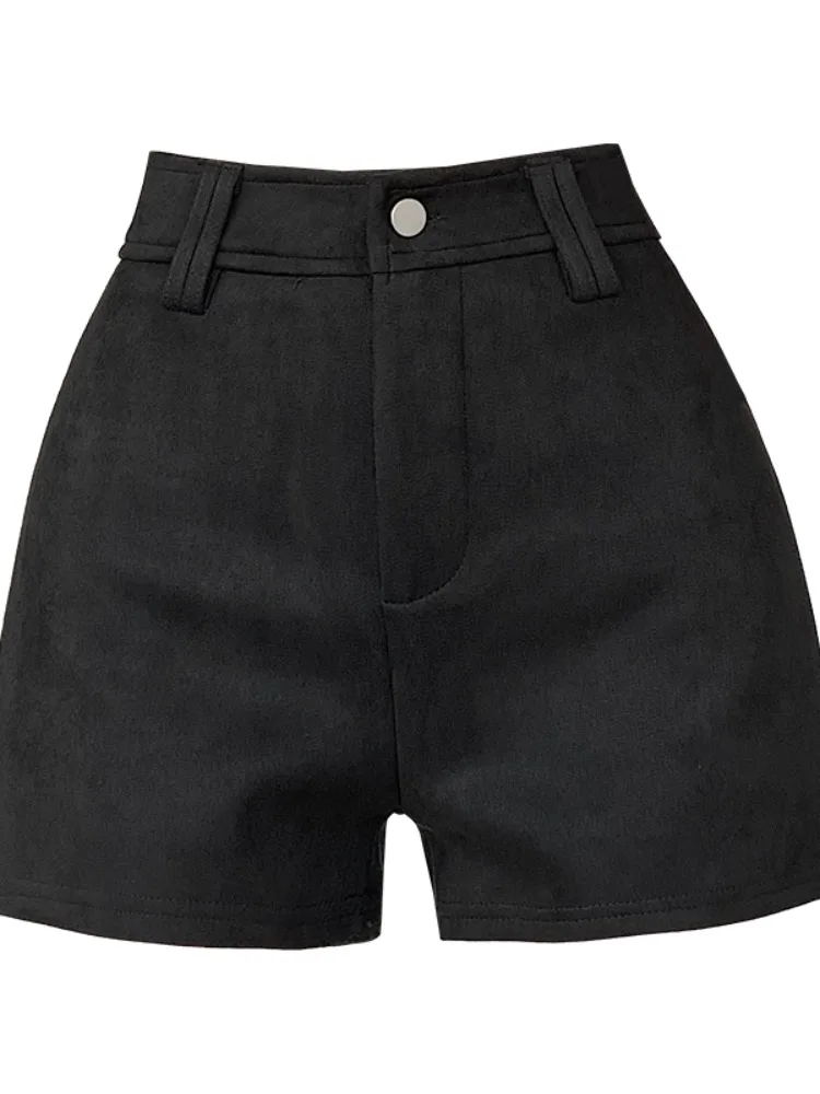 Pantaloni a Vita Alta in Pelle da Donna, Gamba Larga a Linea A, Stagione Autunnale, Effetto Snellente, Vestibilità Comoda, Pantaloni Casual per il Lavoro