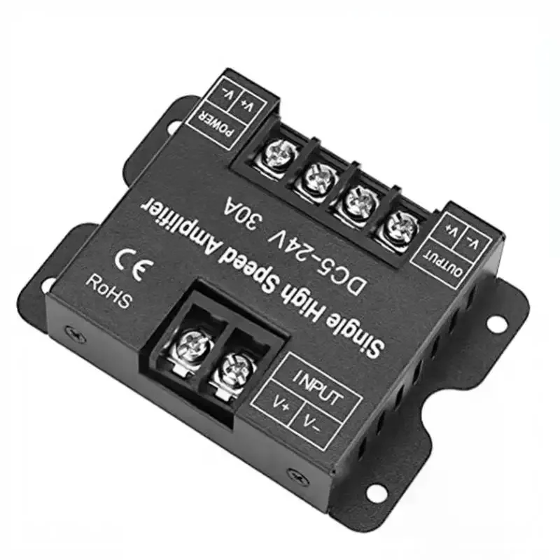 /PFU/30A Monochrome LED Strip Controller DC5-24V Dual Signal Amplifier for Christmas Halloween Holiday Light Decor