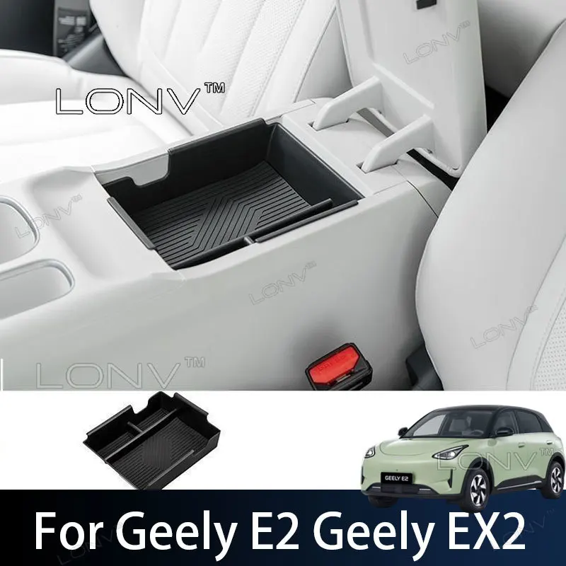 For Geely E2 Geely EX2 2026 2027 Car Armrest Storage Box Central Control Organizing Storage Tray Interior Mouldings Accessories