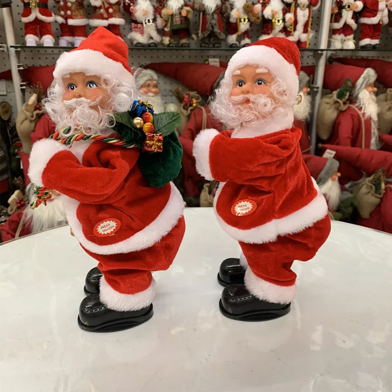 Adornos colgantes de escalera eléctrica para niños, decoración divertida de Navidad, Papá Noel, regalo de fiesta de árbol de Año Nuevo