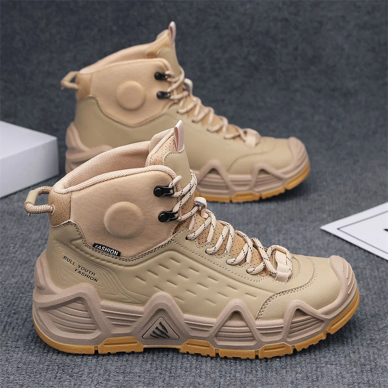 

High-Top Men's Shoes 2025 New Autumn Anti-Slip Wear-Resistant Outdoor Sports Hiking Travel Mountaineering Shoes Men's Work Boots