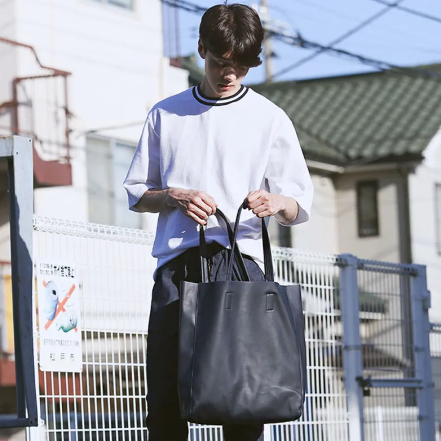 

【New style】Men's high-capacity tote bag for commuting all-purpose leather tote bag women's handheld high-capacity shoulder bag
