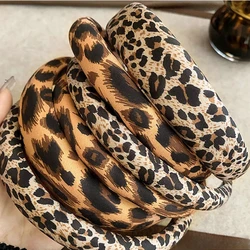 Bohemian Snake Print Hairband Wide Headband Leopard Pattern Hairbands Floral Hair Band Twisted Knotted Solid Color Accessories