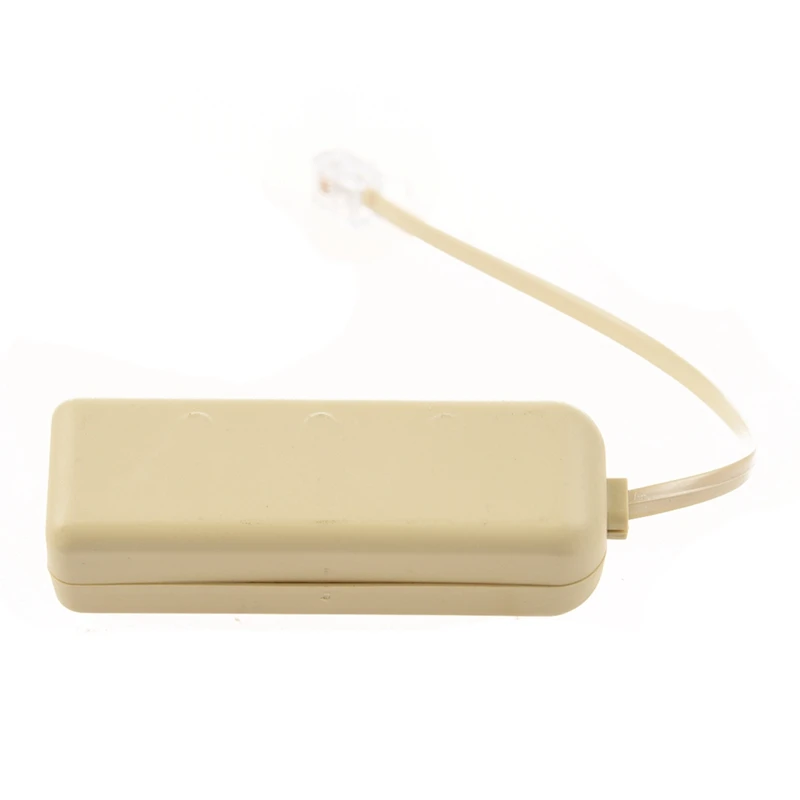 3X RJ11 6P4C To 6P4C 4 Way Telephone Line Modular Splitter Adapter Beige