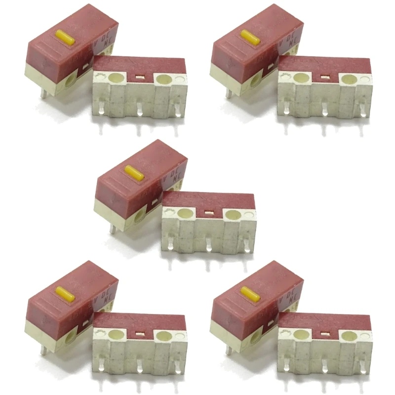 F3KE 2/10 Chiếc HUANO Ban Đầu Chuột Micro Switch 3 Chân 30M Lần Bấm Chuột Micro Nút Tắt Tiếng Microswitch bộ Chấm Bi Màu Vàng