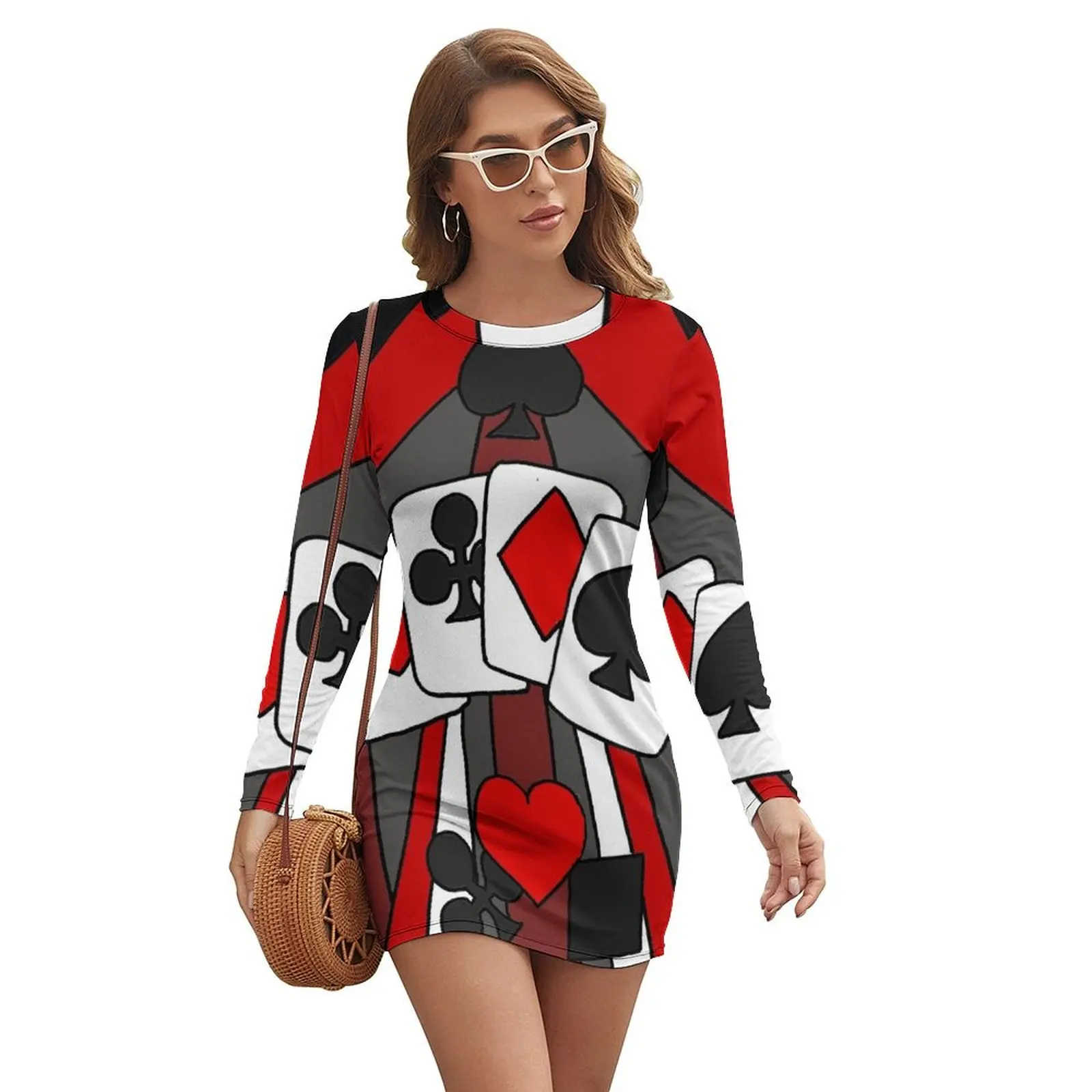 

Artistic Fun Playing Cards Abstract Art Long-sleeved Dress dresses summer woman 2024 clothes for woman Dresses