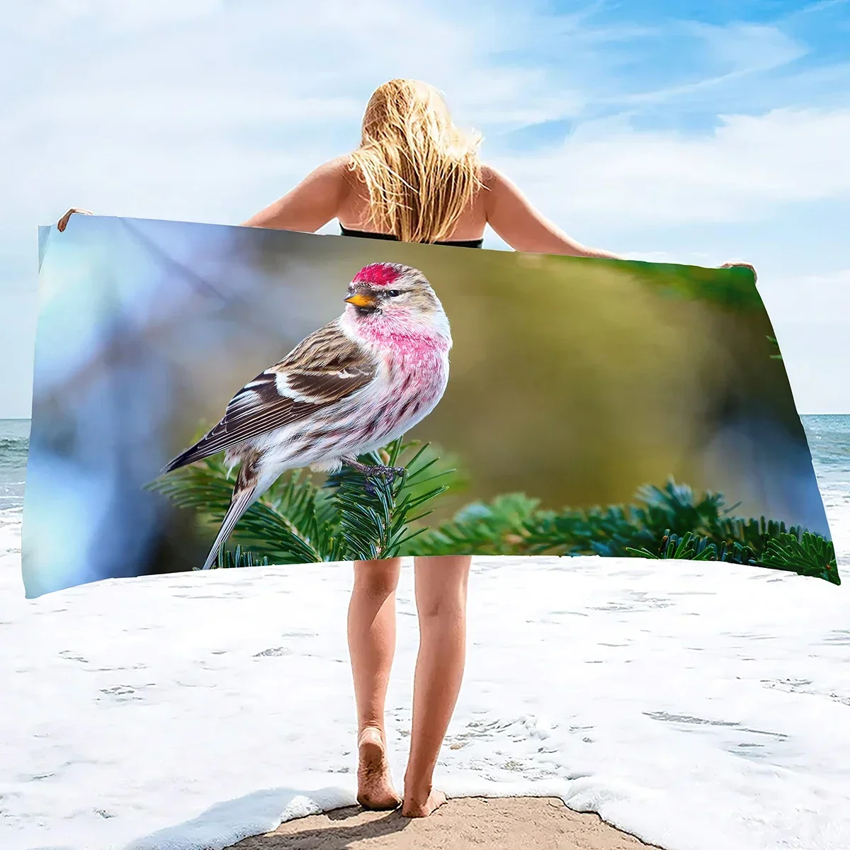 Bird Beach Towels Quick Dry Microfiber Soft and Absorbent Bath Towel Outdoor Travel Oversized Large Beach Towel for Adults Kids